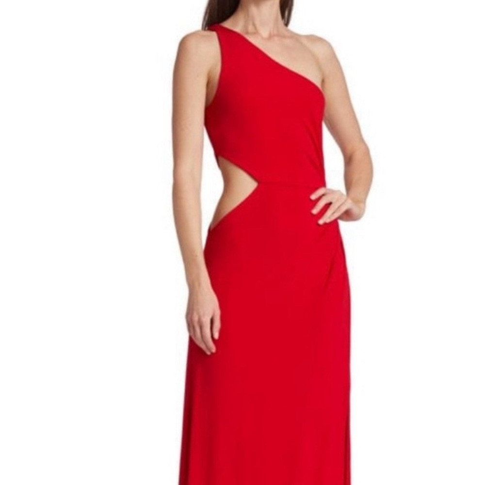 NWT $795 Ramy Brook Evening Capsule Cut Out Gown Rouge